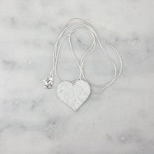 Load image into Gallery viewer, Black and White Marbled Heart Pendant Necklace
