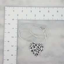Load image into Gallery viewer, Black and White Leopard Print Heart Shaped Pendant Necklace
