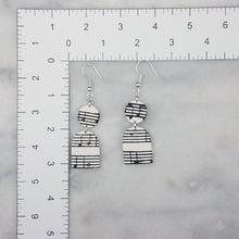 Load image into Gallery viewer, Circle and Arch White Shaped Music Notes Dangle Handmade Earrings
