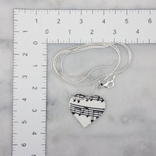 Load image into Gallery viewer, Black and White Music Heart Shaped Pendant Necklace
