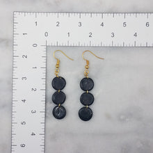 Load image into Gallery viewer, S Triple Circle Shaped Black Handmade Dangle Handmade Earrings
