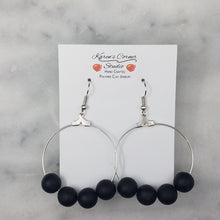 Load image into Gallery viewer, Black Bead Hoop Handmade Dangle Earrings
