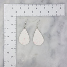 Load image into Gallery viewer, Teardrop Marble Pattern White &amp; Pink Dangle Handmade Earrings
