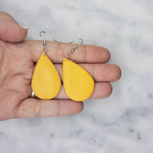 Load image into Gallery viewer, Teardrop Solid Pattern Yellow Dangle Handmade Earrings
