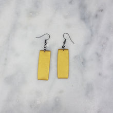 Load image into Gallery viewer, Rectangle Solid Pattern Gold Dangle Handmade Earrings

