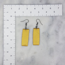 Load image into Gallery viewer, Rectangle Solid Pattern Gold Dangle Handmade Earrings
