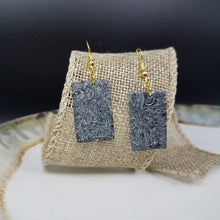 Load image into Gallery viewer, Rectangle Abstract Gray &amp; Black &amp; White Dangle Handmade Earrings
