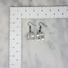 Load image into Gallery viewer, Arch S Music Pattern Black &amp; White Dangle Handmade Earrings
