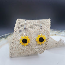 Load image into Gallery viewer, Handmade Sunflower Small Dangle Earrings

