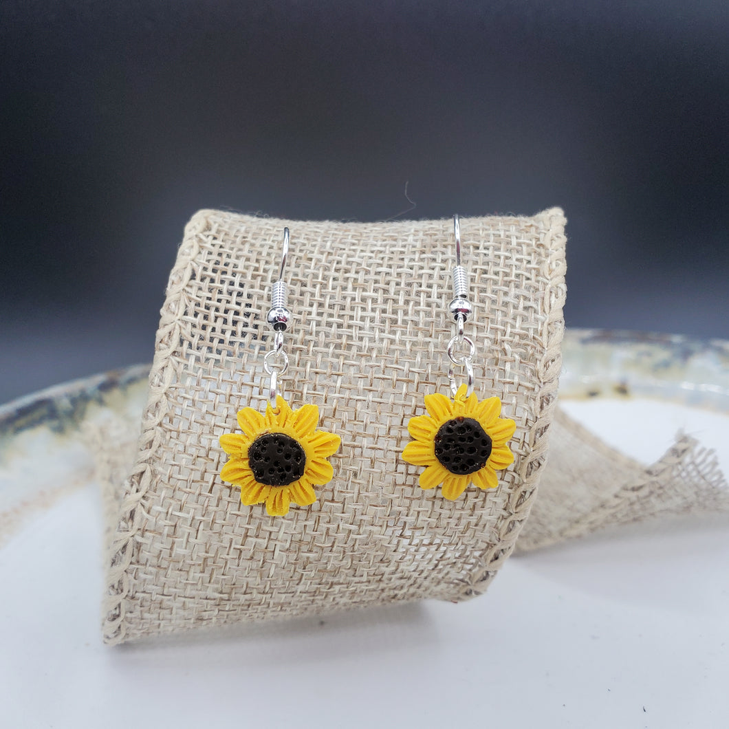 Handmade Sunflower Small Dangle Earrings