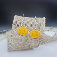 Load image into Gallery viewer, Small Pumpkin Solid Yellow Dangle Handmade Earrings
