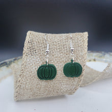 Load image into Gallery viewer, Small Pumpkin Solid Green Dangle Handmade Earrings
