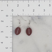 Load image into Gallery viewer, S Football Brown Dangle Handmade Earrings
