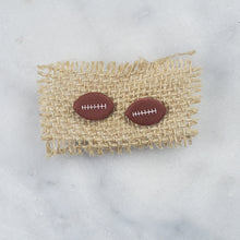 Load image into Gallery viewer, S Football Brown Post Handmade Earrings
