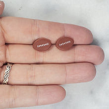 Load image into Gallery viewer, Small Football Brown Post Handmade Earrings
