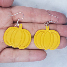 Load image into Gallery viewer, Large Pumpkin Solid Yellow Dangle Handmade Earrings
