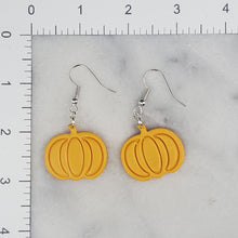 Load image into Gallery viewer, Medium Pumpkin Solid Yellow Dangle Handmade Earrings
