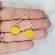 Load image into Gallery viewer, Small Pumpkin Solid Yellow Dangle Handmade Earrings
