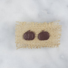Load image into Gallery viewer, S Pumpkin Solid Brown Post Handmade Earrings

