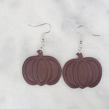 Load image into Gallery viewer, Large Pumpkin Solid Brown Dangle Handmade Earrings
