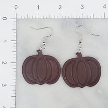 Load image into Gallery viewer, L Pumpkin Solid Brown Dangle Handmade Earrings
