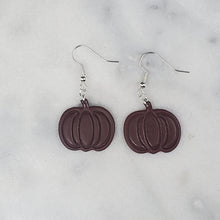 Load image into Gallery viewer, Medium Pumpkin Solid Brown Dangle Handmade Earrings
