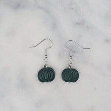 Load image into Gallery viewer, Small Pumpkin Solid Green Dangle Handmade Earrings
