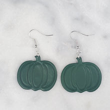 Load image into Gallery viewer, Large Pumpkin Solid Green Dangle Handmade Earrings
