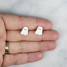 Load image into Gallery viewer, Ghost Solid White Post Handmade Earrings

