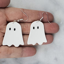 Load image into Gallery viewer, Ghost L Solid White Dangle Handmade Earrings
