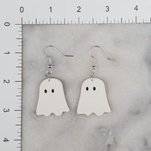 Load image into Gallery viewer, Ghost Medium Solid White Dangle Handmade Earrings
