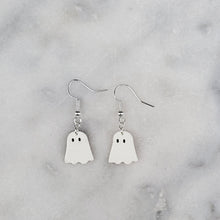 Load image into Gallery viewer, Ghost Small Solid White Dangle Handmade Earrings
