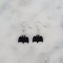 Load image into Gallery viewer, Bat Small Solid Black Dangle Handmade Earrings
