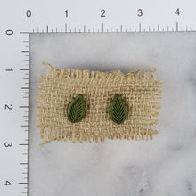 Load image into Gallery viewer, Small Leaf 1 Solid Green Post Handmade Earrings
