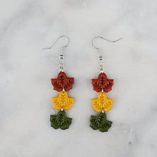 Load image into Gallery viewer, Triple Small Leaf 2 Dangle Handmade Earrings
