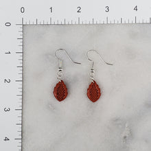 Load image into Gallery viewer, Small Leaf 1 Solid Rust Dangle Handmade Earrings
