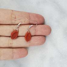 Load image into Gallery viewer, S Leaf 1 Solid Rust Dangle Handmade Earrings
