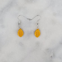 Load image into Gallery viewer, Small Leaf 1 Solid Yellow Dangle Handmade Earrings

