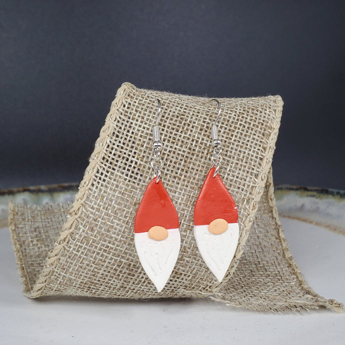 L Santa Gnome Dangle Handmade Earrings