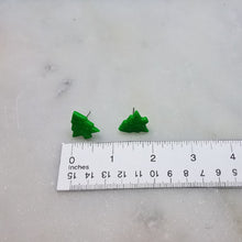 Load image into Gallery viewer, Green and Silver Christmas Tree Post Earrings
