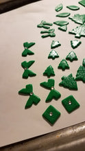Load image into Gallery viewer, Green and Silver Hexagon Post Earrings
