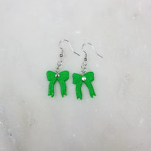 Load image into Gallery viewer, Green and Silver Christmas Tree S Dangle Handmade Earrings

